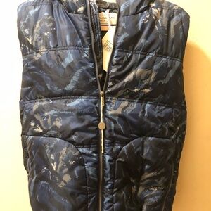 John Galliano Navy Quilted Kids Jacket with Subtle Print